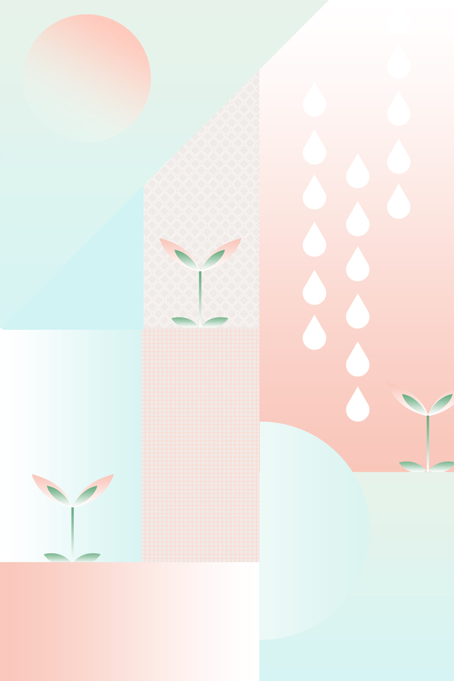 谷雨节气24节气创意小清新谷雨海报背景图片