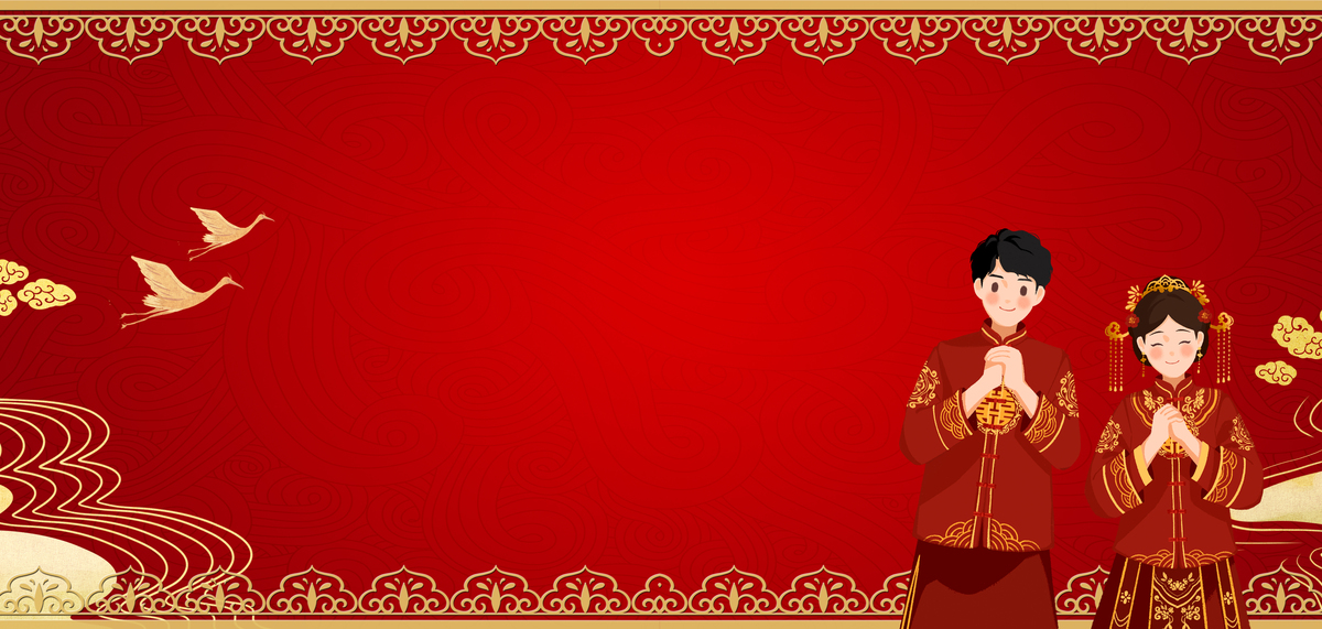 中式婚礼边框红色中国风背景图片