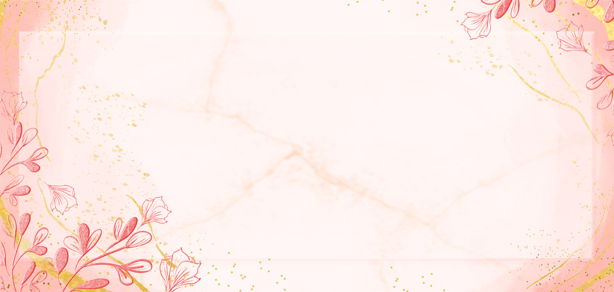 粉色清新花朵鎏金花纹banner背景图片