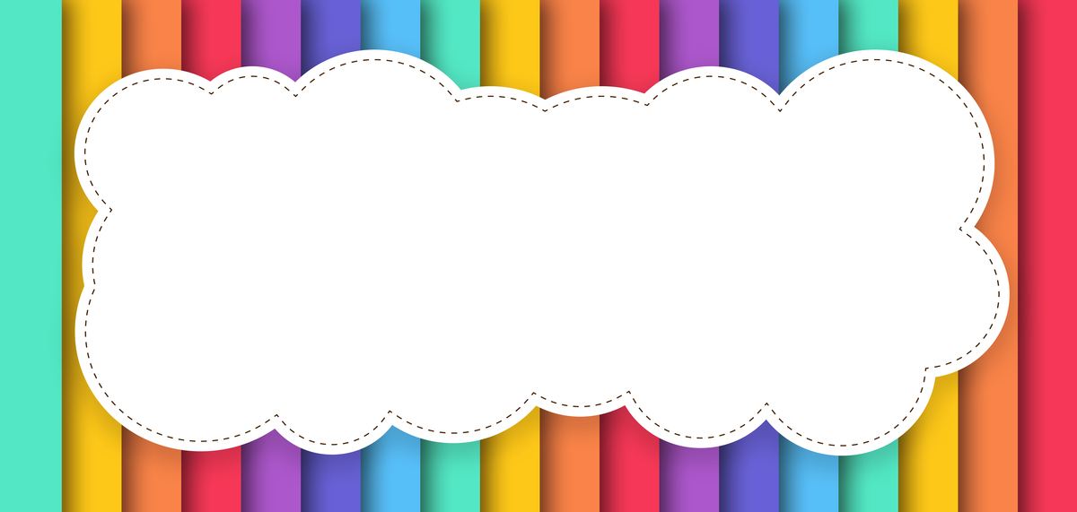 彩虹云朵对话框彩色唯美海报背景图片