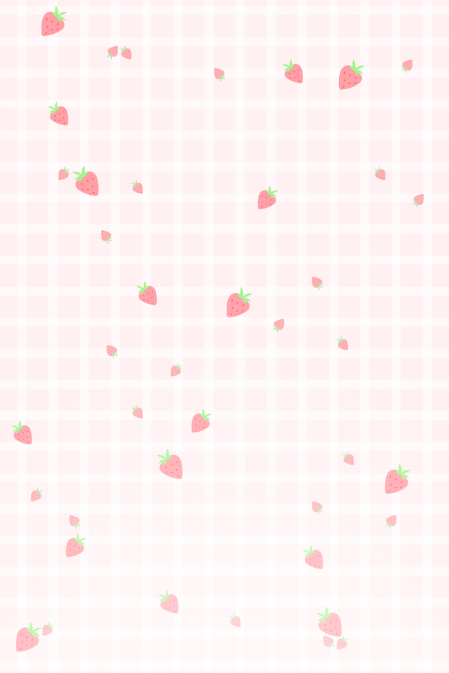 简约草莓格子粉色小清新海报背景图片