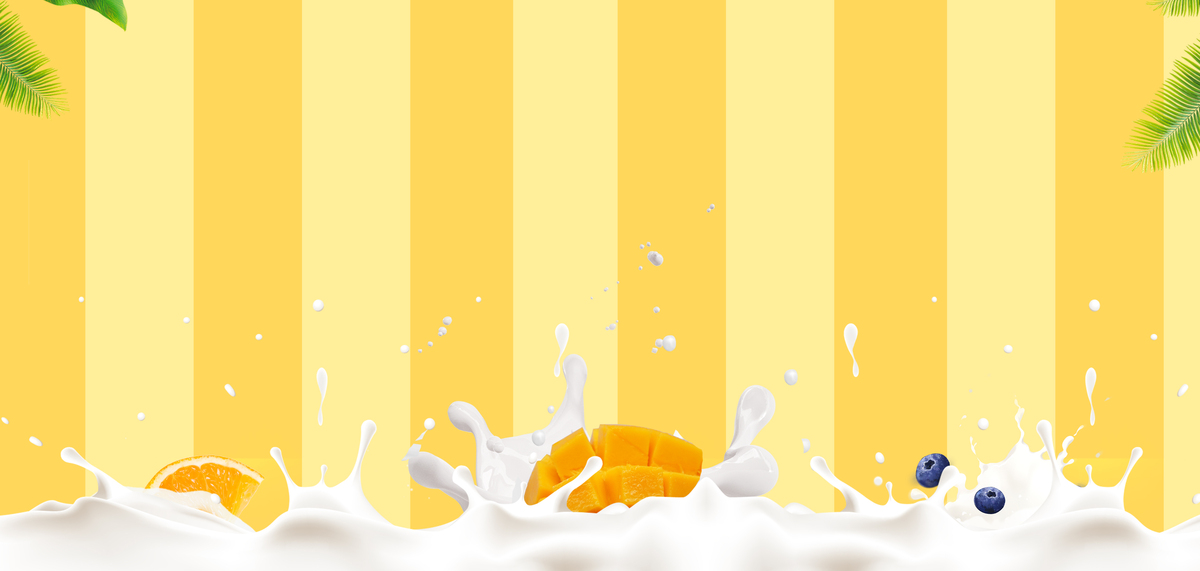 芒果牛奶条纹简约背景图片