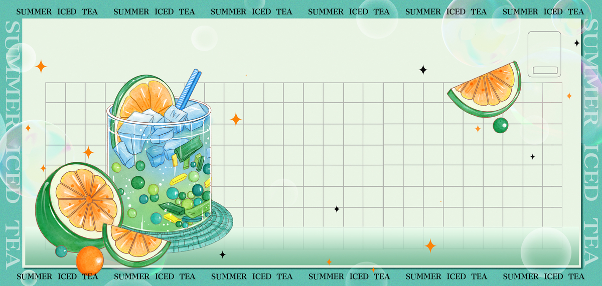 夏日冰茶柠檬加冰图片