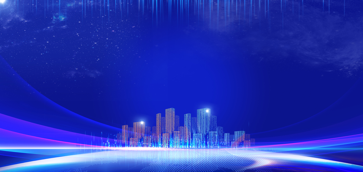 城市科技建筑蓝色创意背景图片