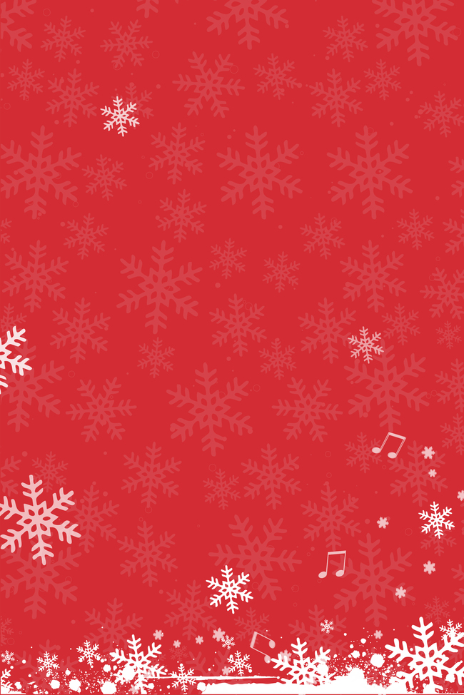 冬季雪花红色简约圣诞节雪花海报背景图片