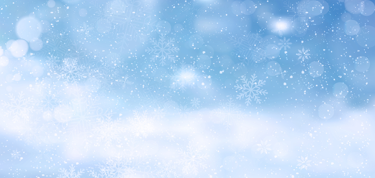 冬季雪花光晕蓝色清新唯美圣诞节海报背景图片