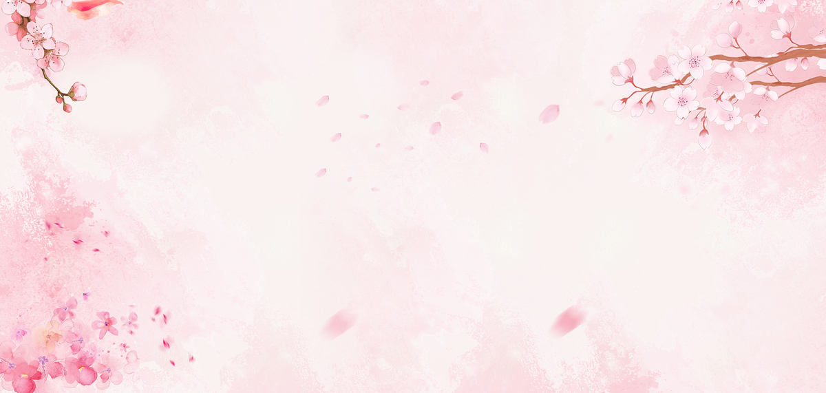 春天桃花粉色水彩浪漫海报背景图片