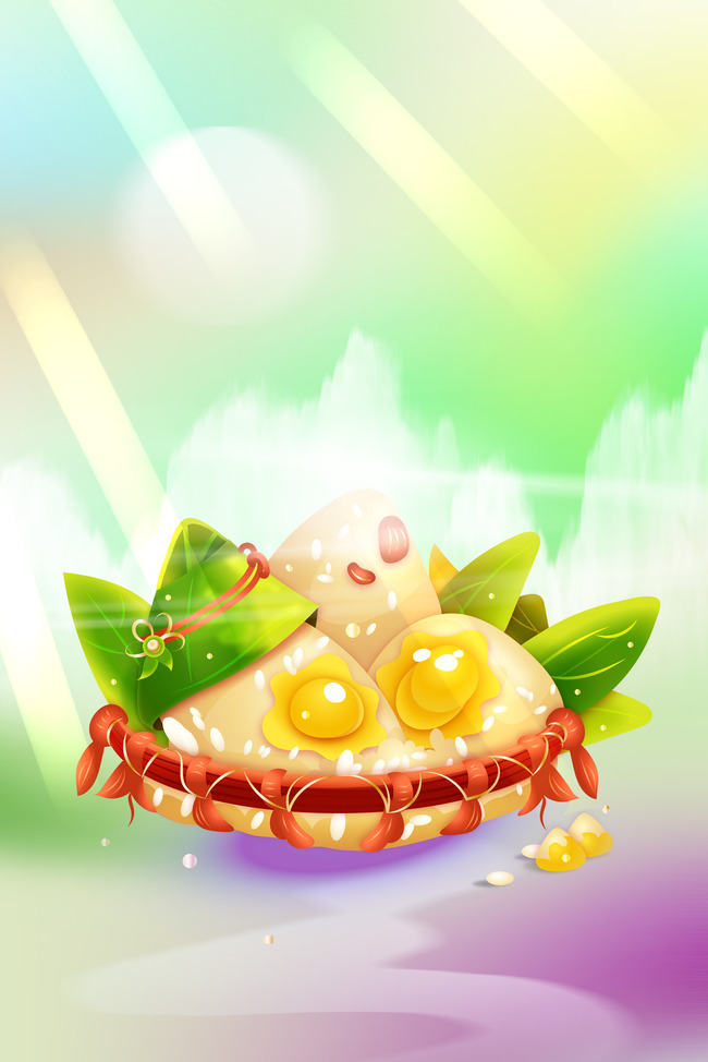 端午节粽子绿色质感背景图片