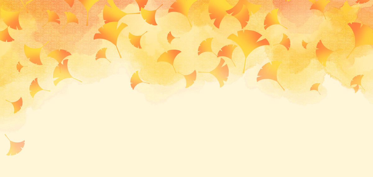 秋天银杏叶黄色简约背景图片