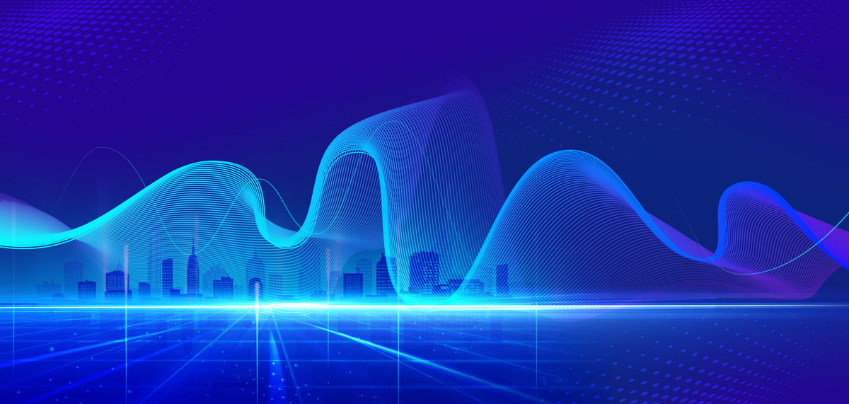 创意蓝色科技感渐变电商动感线条简约海报背景图片