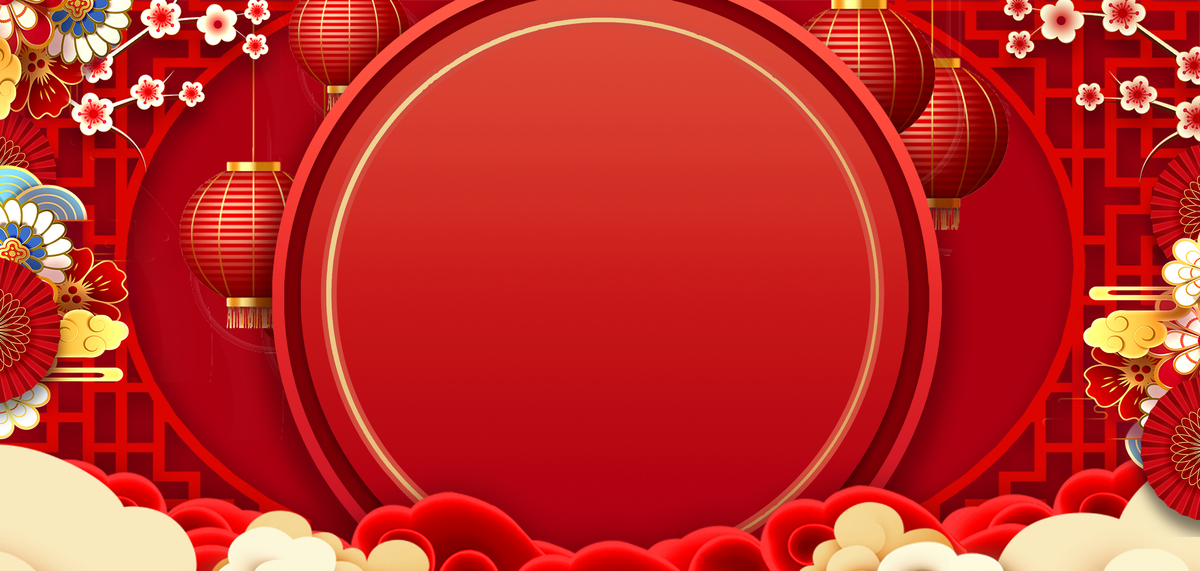 龙年灯笼红色复古节日背景图片