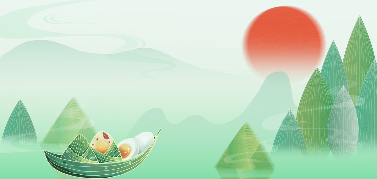 端午节粽子船手绘背景图片
