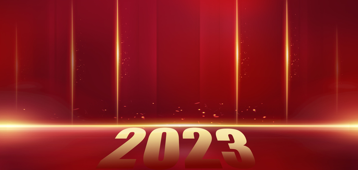 2023新春红色大气2023海报背景图片