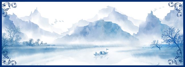 蓝色传统中国风背景素材图片
