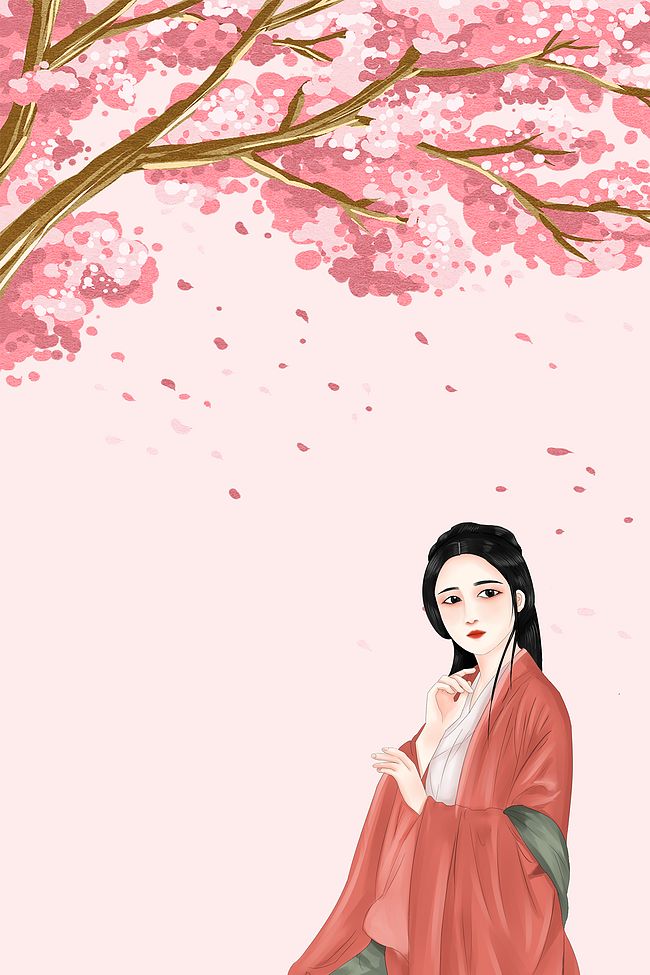 三月樱花季海报背景素材图片