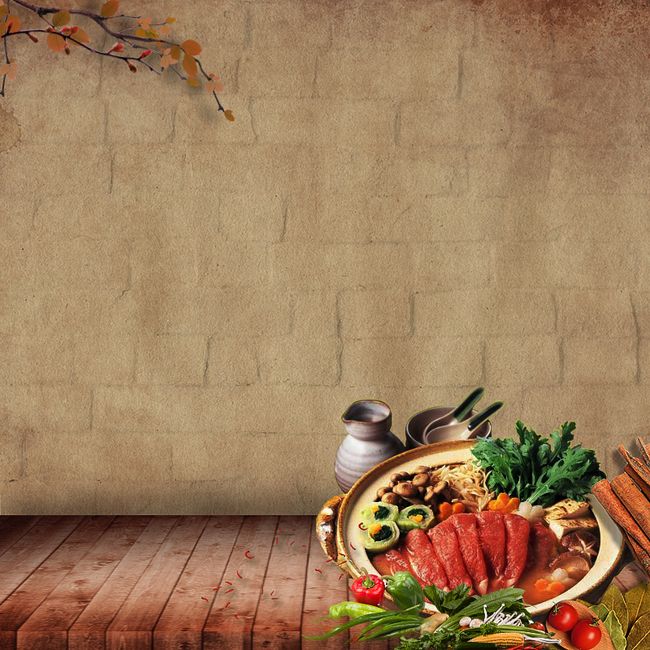 木板蔬菜生鲜火锅PSD分层主图背景素材图片