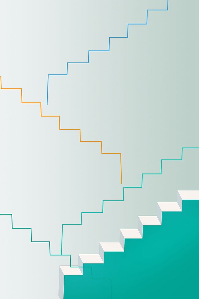 立体绿色楼梯商务宣传封面曲线背景图片