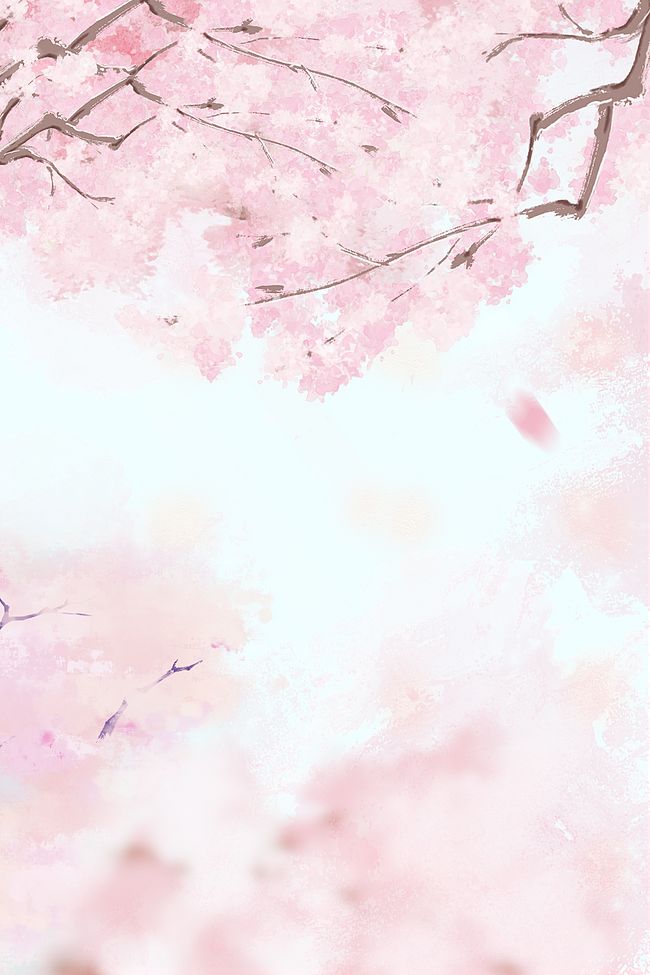 粉色浪漫花海樱花花朵花瓣风景背景素材图片