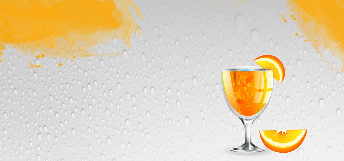 橙汁酷饮气泡灰色渲染橙色背景图片