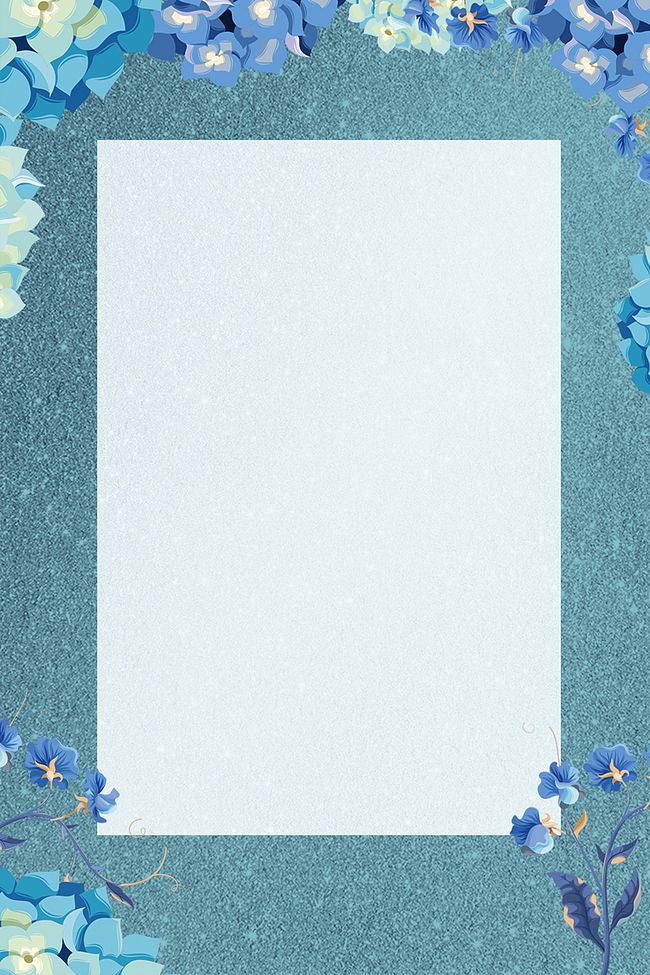梦幻鲜花海报蓝色背景素材图片