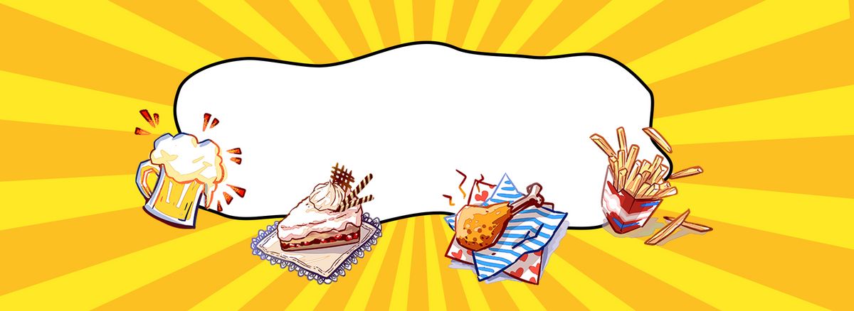 卡通美食西餐汉堡banner海报图片