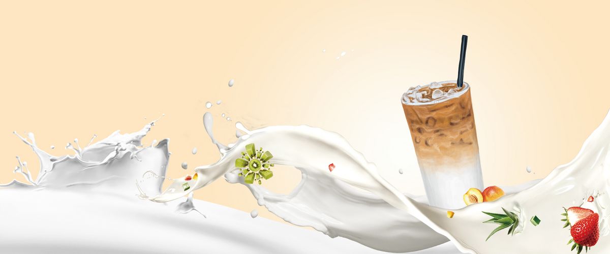 简约时尚香浓奶茶果汁饮品海报图片