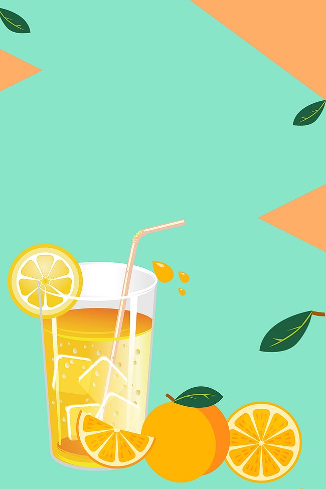 鲜榨果汁冰爽一夏海报背景素材图片