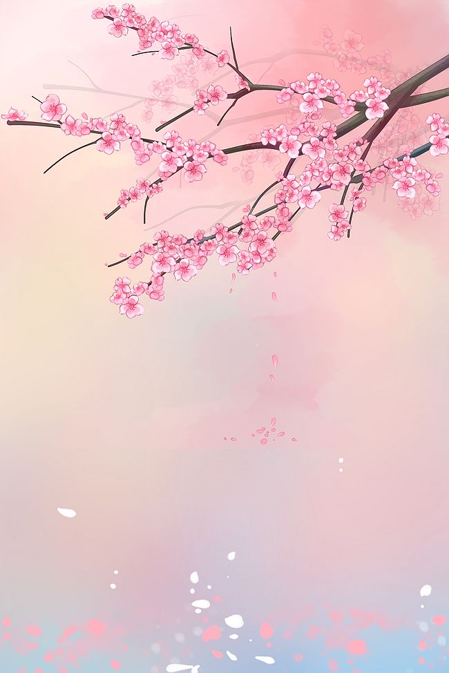粉色浪漫樱花花瓣背景图片