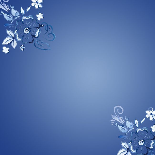 中国风蓝色花朵青花瓷PSD分层主图背景图片