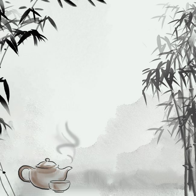 水墨淡雅中国风茶叶PSD分层主图背景素材图片