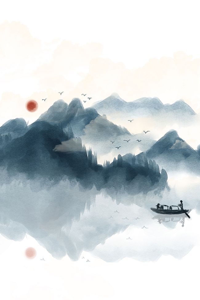 中国风山水意境装饰画图片