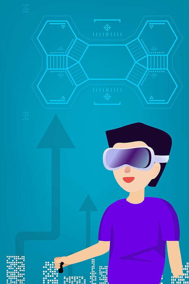 AR虚拟现实科学技术背景图图片