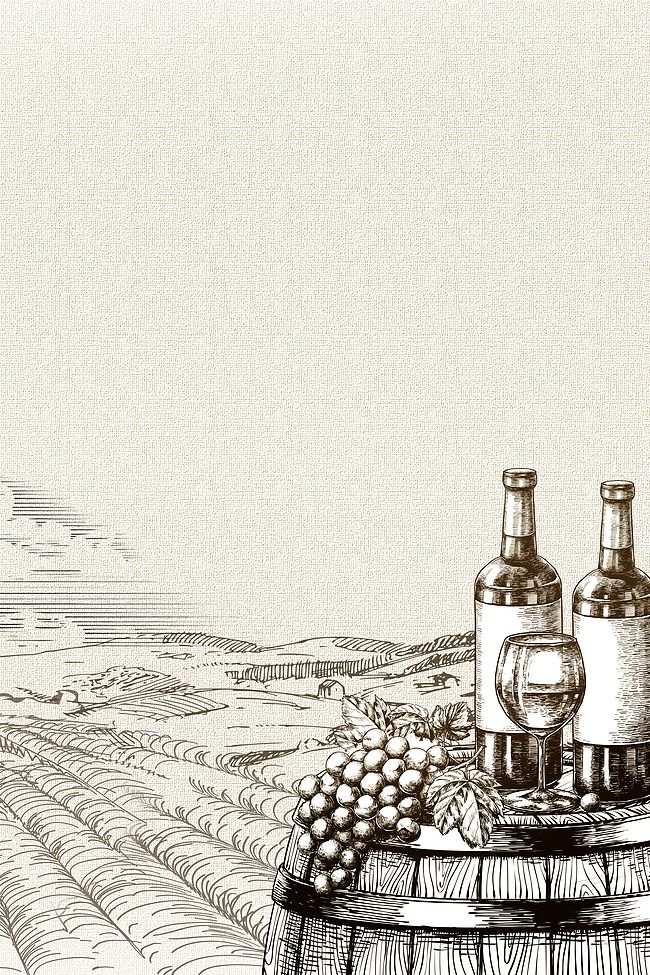 欧式复古手绘红酒葡萄酒背景图片