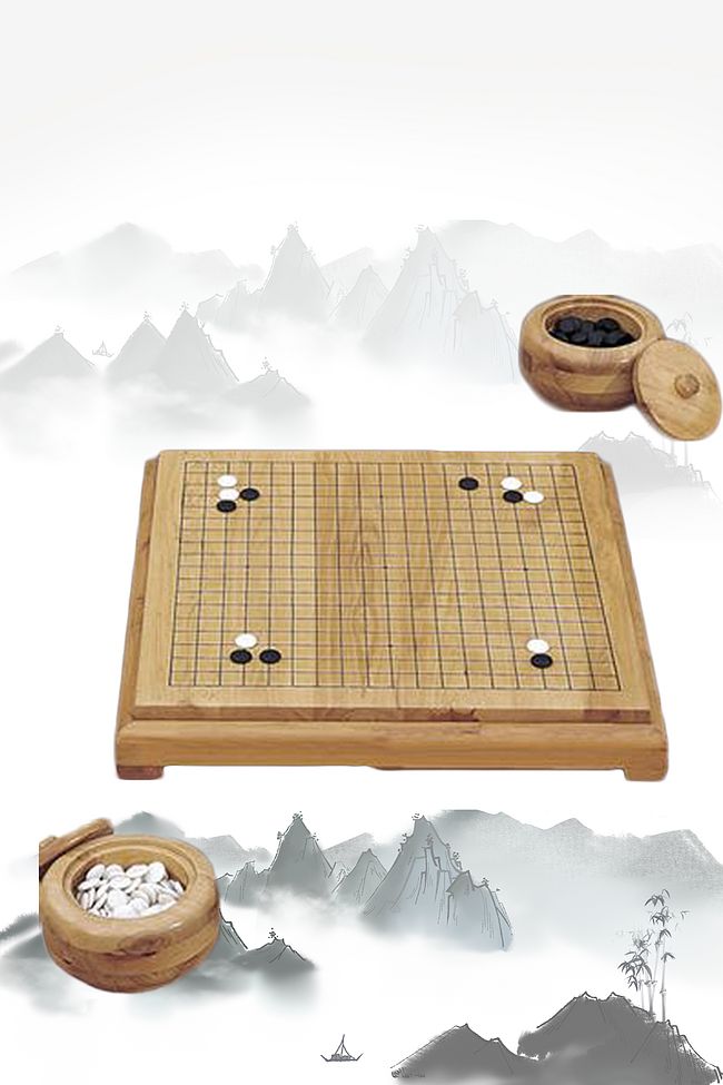 中国风围棋对弈海报背景素材图片