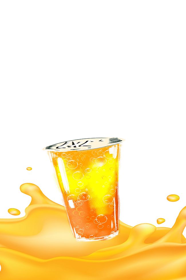 夏日清新鲜榨果汁橙汁海报背景图片