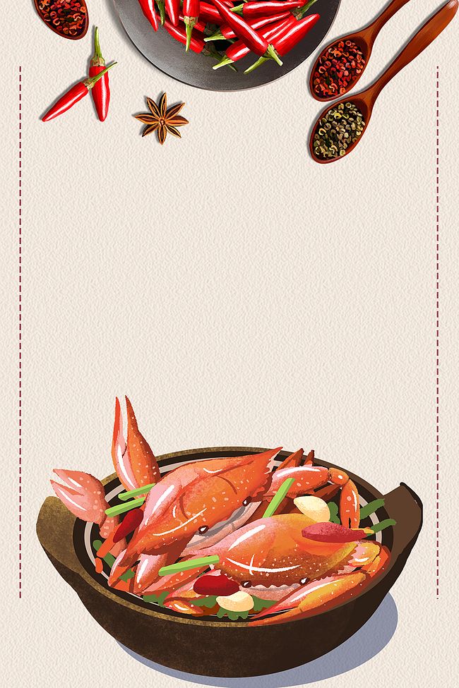 大气美食海鲜香辣螃蟹促销图片