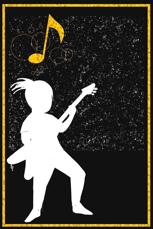 黑金大气音乐演唱会宣传海报背景模板图片