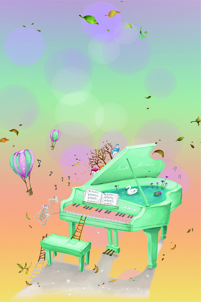 钢琴音乐海报背景图片