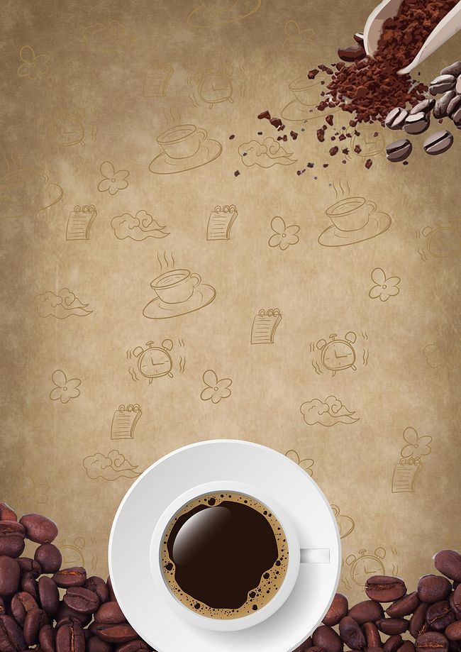 创意咖啡下午茶海报背景图片