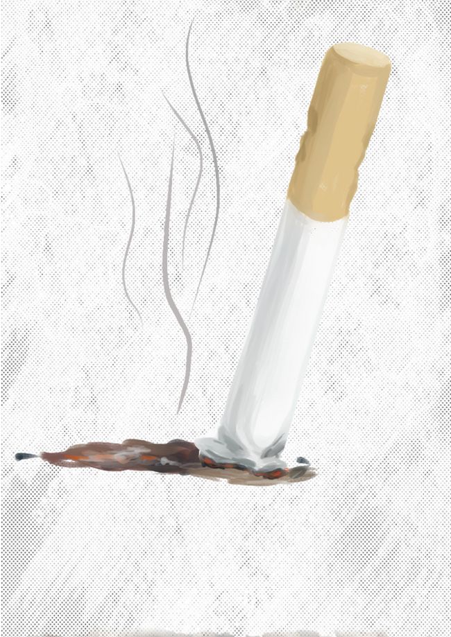 简约烟头烟灰禁止吸烟宣传海报背景素材图片