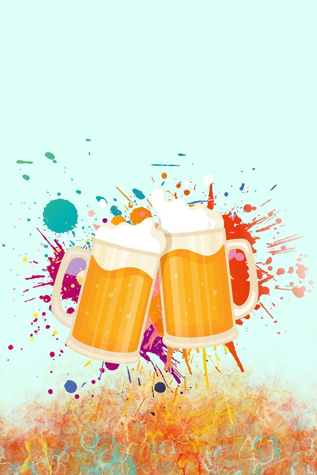 夏天激情狂欢啤酒节宣传海报背景素材图片