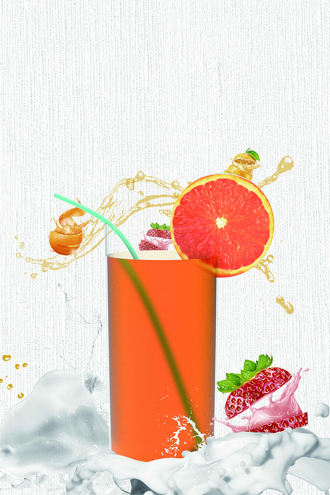 蜂蜜柚子茶汁饮品宣传海报背景素材图片