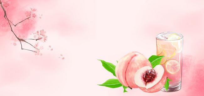 水蜜桃汁海报背景素材图片