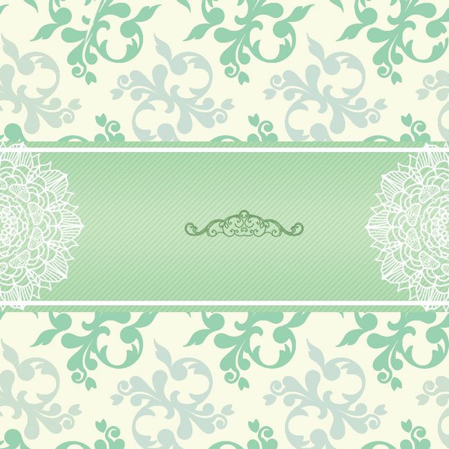 绿色淡雅欧式纹样元素背景图片