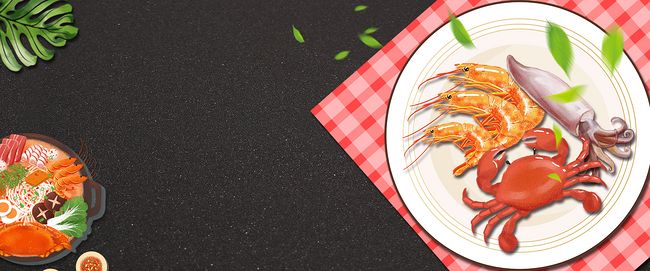 餐桌风海鲜自助餐广告海报背景素材图片