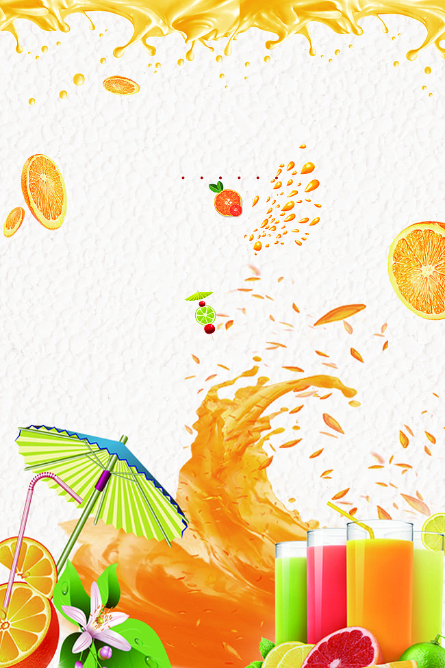 夏日鲜榨水果汁海报设计背景素材图片