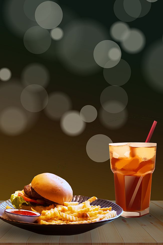 质感快餐店汉堡套餐广告背景素材图片