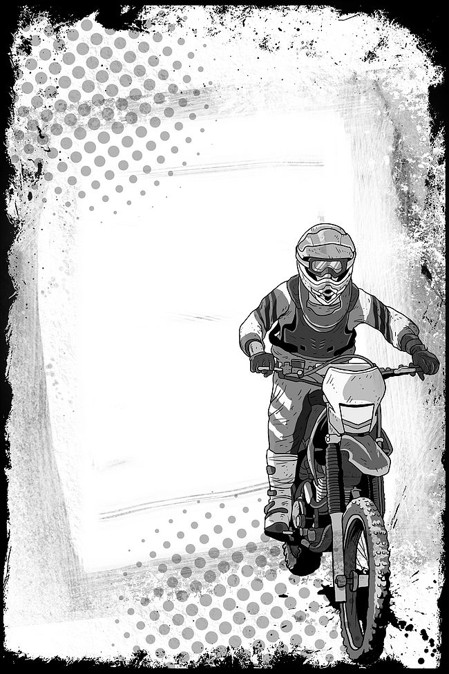 黑白创意摩托车比赛背景素材图片