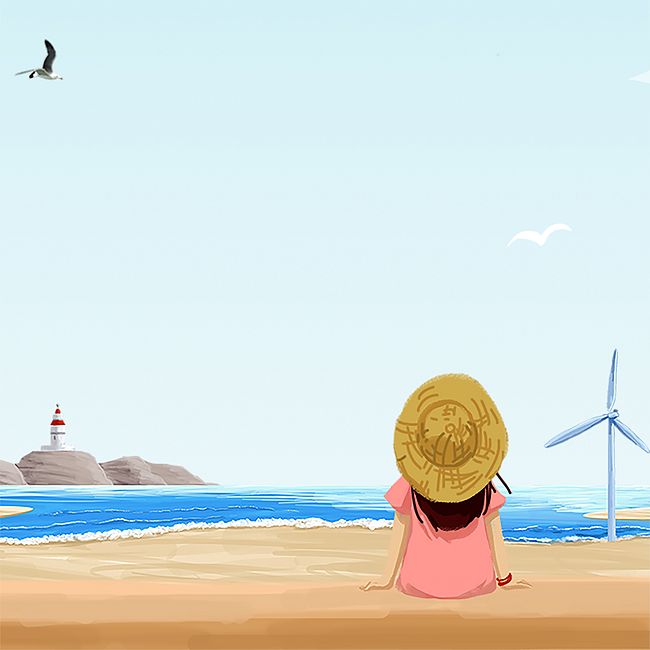 夏季独自旅游暑假去哪儿旅游蓝色岛广告背景图片