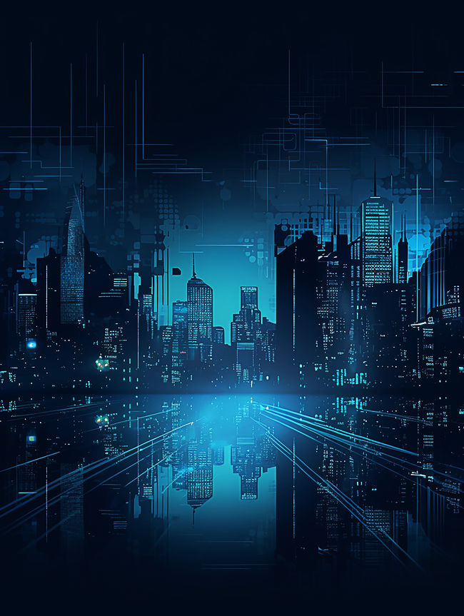 城市科技大数据未来感赛博蓝色数据图片